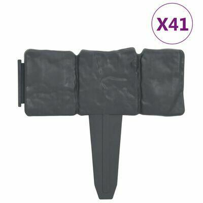 vidaXL Obrzeże trawnikowe, 41 szt., tworzywo sztuczne, 10 m