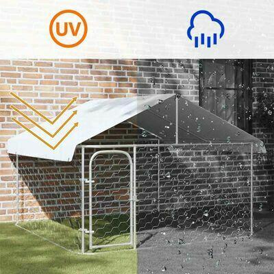 Kojec dla psa z zadaszeniem, 200 x 200 x 150 cm vidaXL