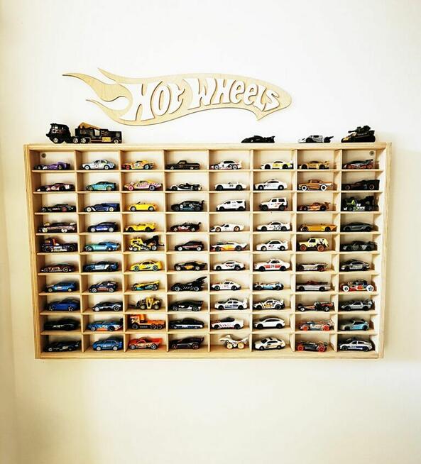 Solidna, drewniana Półka na autka - resoraki Hot Wheels