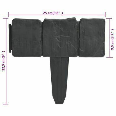 Obrzeże trawnikowe, 41 szt., tworzywo sztuczne, 10 m vidaxl