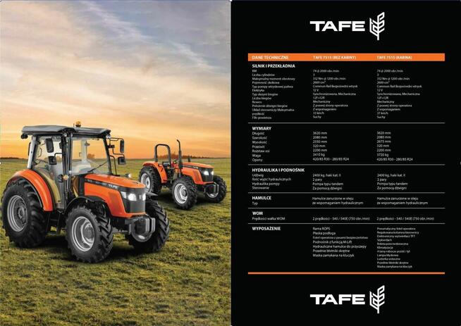 Ciągnik rolniczy TAFE 7515 74 kM