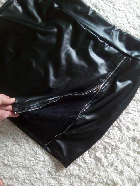 Spódnica lateksowa z koronką, XL