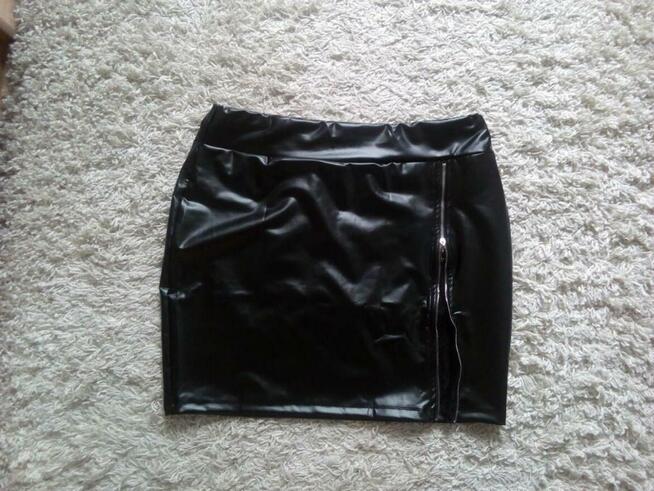 Spódnica lateksowa z koronką, XL