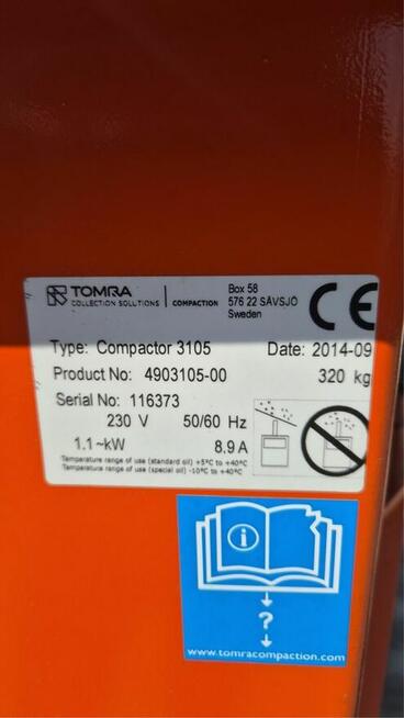 Belownica prasa do makulatury kartonu foli odpadow Orwak