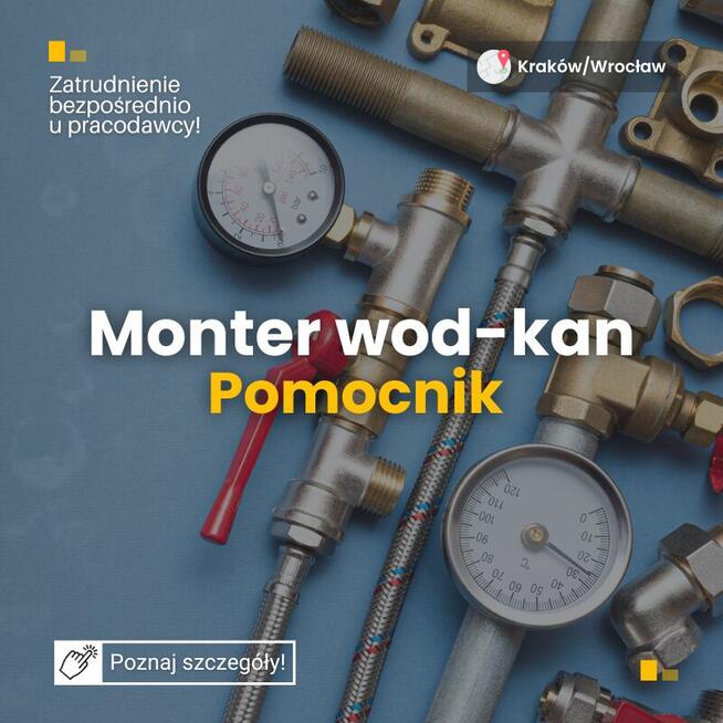 Monter wodno-kanalizacyjny/ Pomocnik montera
