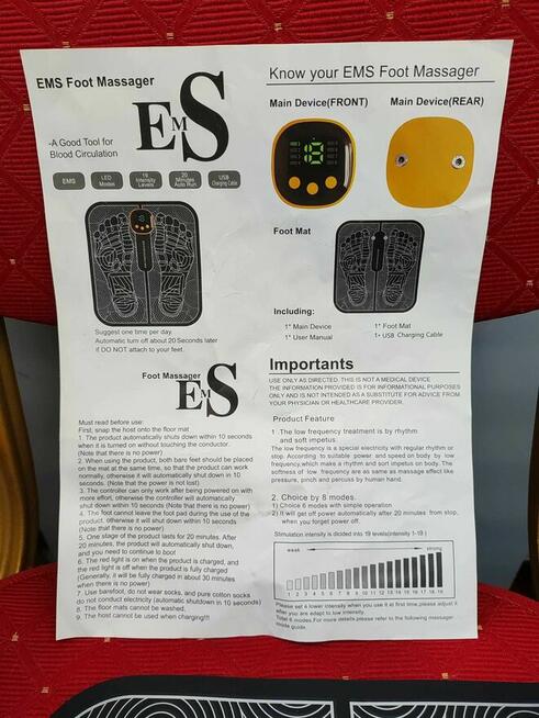 Elektrostymulator Masażer Stymulator Mata do masażu nóg stóp