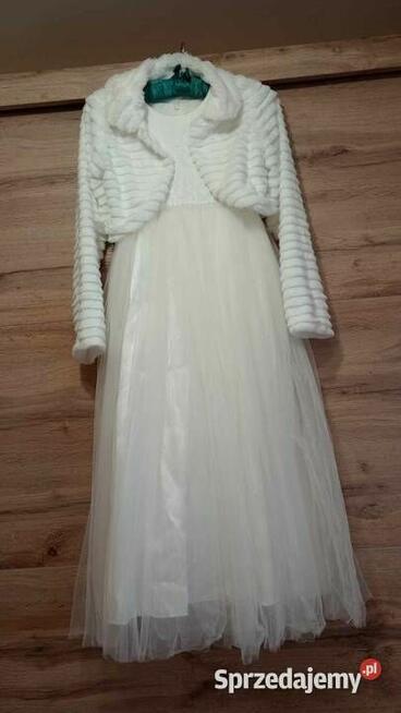 Sukienka komunijna z zestawem dla dziewczynki