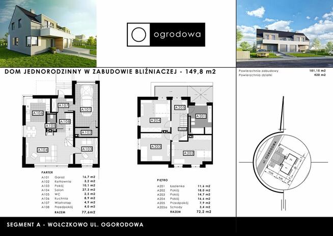 Bliźniak PREMIUM Wołczkowo ul. Ogrodowa