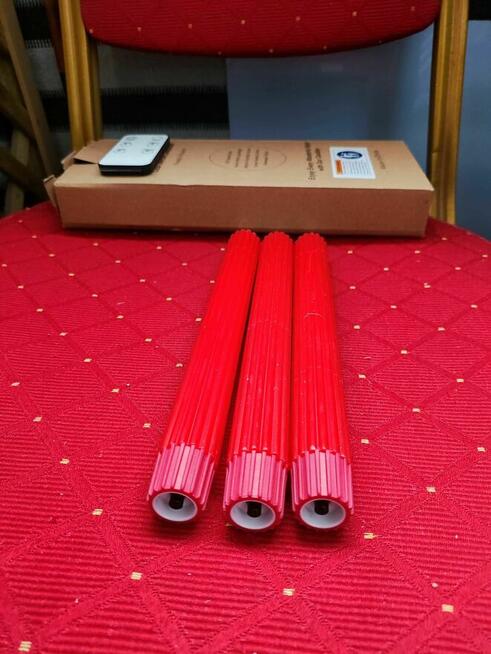 Czerwone świece LED stożkowe świeczki do świecznika lampki