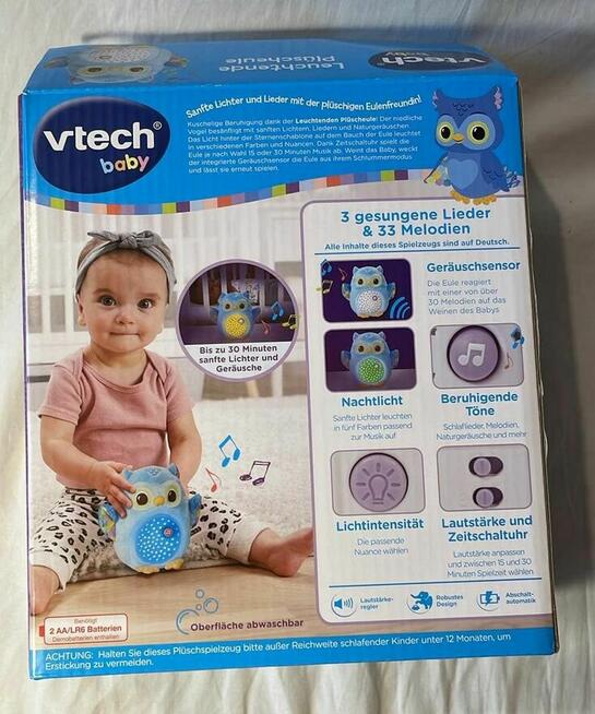 VTech Świecąca pluszowa sowa – pluszowa pomoc uspokajająca
