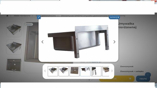 sprzedam umywalkę gastronomiczną ze stali nierdzewnej