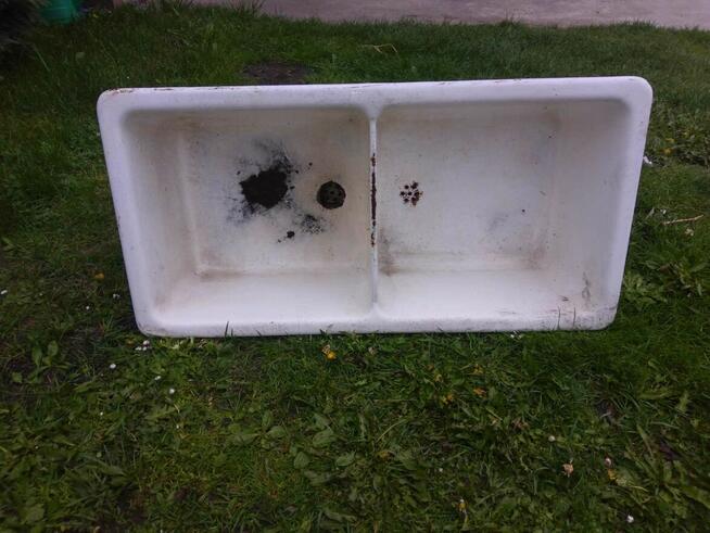 Zlewozmywak żeliwny dwukomorowy umywalka żeliwna dwukomorowa