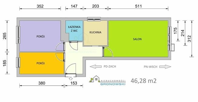 46,28 m², 3 POKOJE – odmień je według swoich potrzeb!