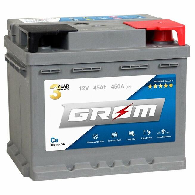 Akumulator 45 Ah 450 A GROM P+ – DARMOWY DOWÓZ I WYMI