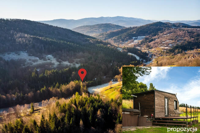rolna pod Tiny House, las, strumyk droga, 1 h od KR, Beskidy