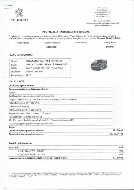 Peugeot Traveller 2.0 BlueHDi Standard Active