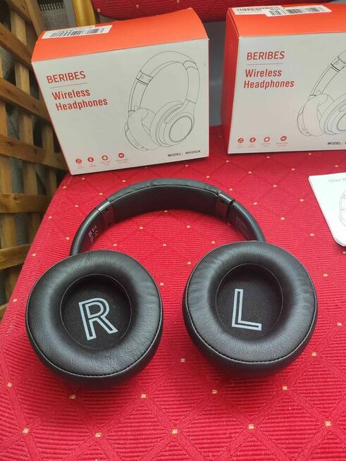 Słuchawki Bezprzewodowe nauszne Bluetooth czarne MP3 MP4