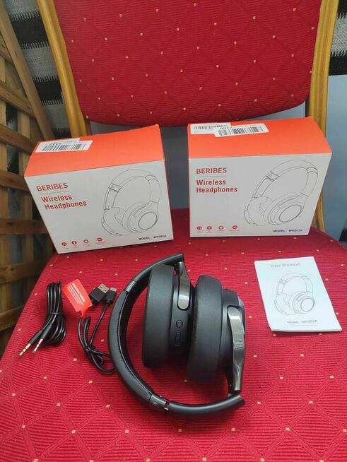 Słuchawki Bezprzewodowe nauszne Bluetooth czarne MP3 MP4