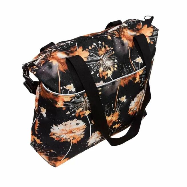 Torbo Plecak Damski 3w1 - Dmuchawce na Czarnym