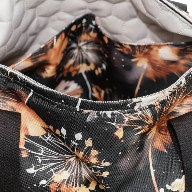 Torbo Plecak Damski 3w1 - Dmuchawce na Czarnym