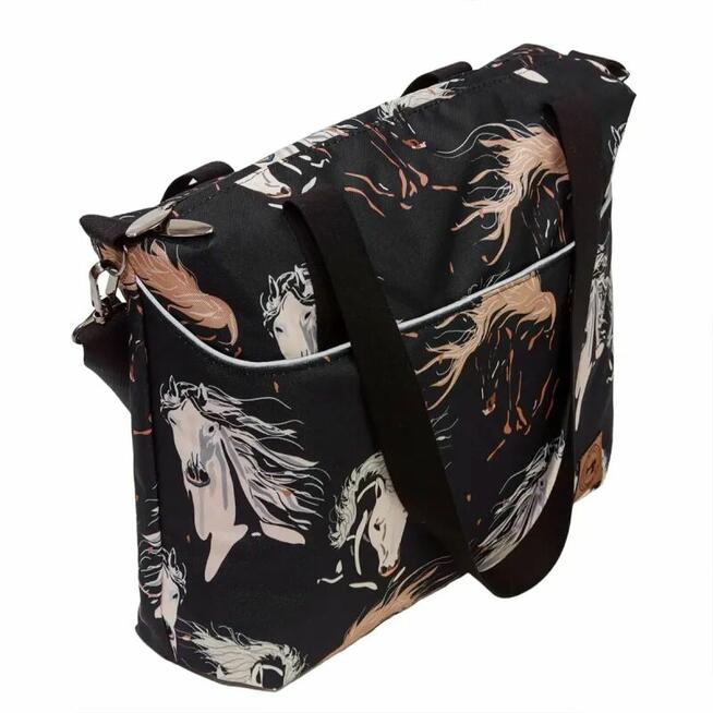 Torbo Plecak Damski 3w1 - Konie na Czarnym