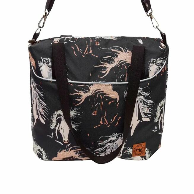 Torbo Plecak Damski 3w1 - Konie na Czarnym
