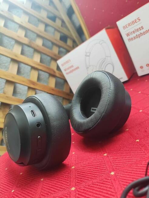 Słuchawki Bezprzewodowe nauszne Bluetooth czarne MP3 MP4