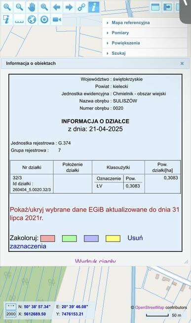 Działka w Suliszowie