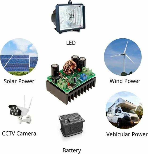 Przetwornica Konwerter DC 10-60V 12-80V 600W Moduł zasilania