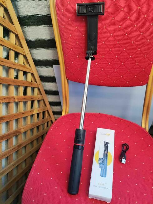 Kijek z lampą pilotem Selfie stick uchwyt telefon smartfon