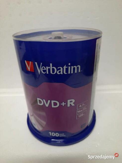 Polecam Płyty DVD KPL 100szt Nowe Verbatim DVD+R x16 4,7GB c