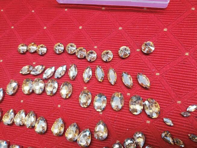 Cyrkonie dżety Kryształki Łezki biżuteria oczko złote