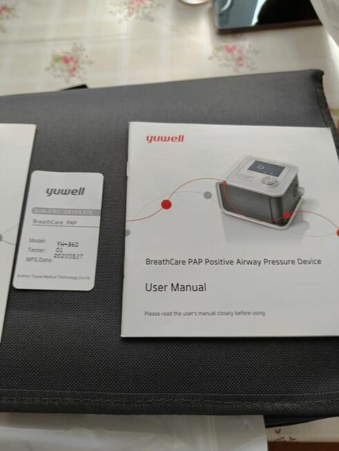 Sprzedam aparat do bezdechu sennego firmy Yuwell model YH360