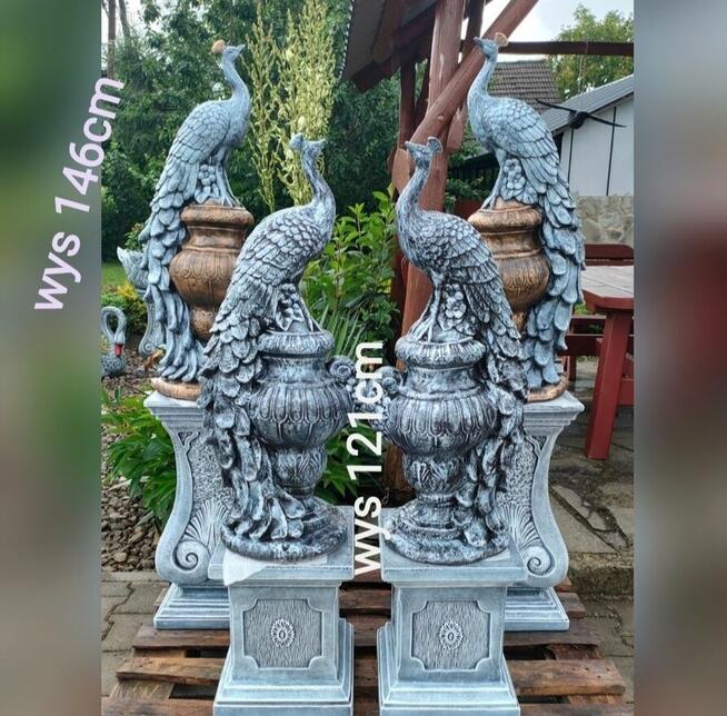 Paw betonowy pawie figury betonowe ogrodowe 83cm