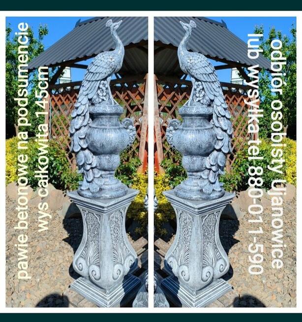 Paw betonowy pawie figury betonowe ogrodowe 83cm