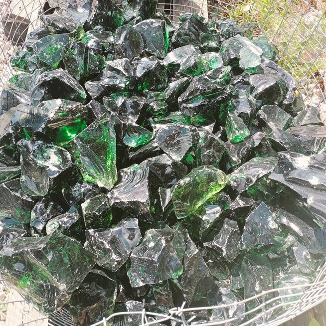 Kamień szklany ozdobny Bryły Szklane Szkło ogrodowe Thasos