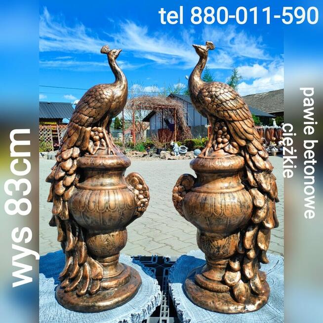 Paw betonowy pawie figury betonowe ogrodowe 83cm