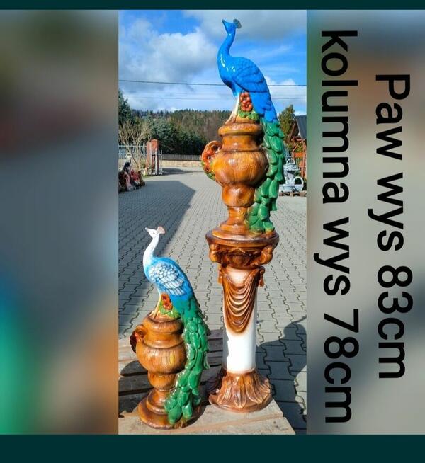 Paw betonowy pawie figury betonowe ogrodowe 83cm