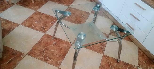 Stolik kawowy-ława ze szklanym blatem 70x70 NUGAT