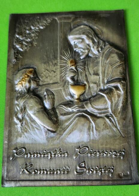 Srebrna plakietka komunia święta
