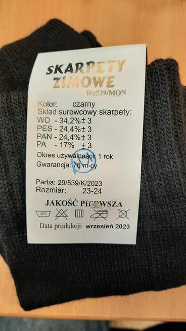 Sprzedam skarpety letnie WZ 538/MON w kolorze czarnym