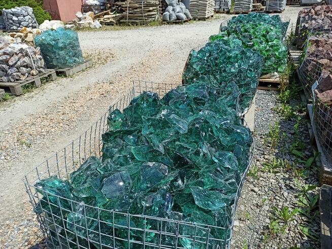 Kamień szklany ozdobny Bryły Szklane Szkło ogrodowe Thasos