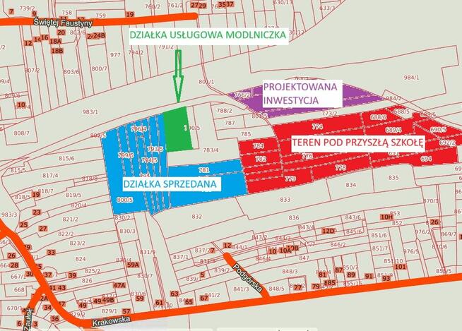 Działka usługowa w Modlniczce tuż pod Krakowem