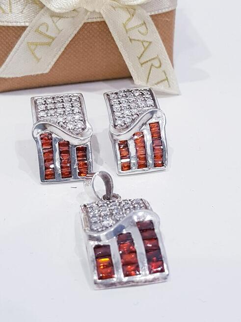 Zestaw srebrnej biżuterii ślubnej Apart