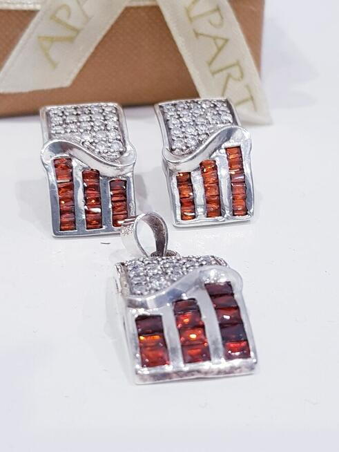 Zestaw srebrnej biżuterii ślubnej Apart