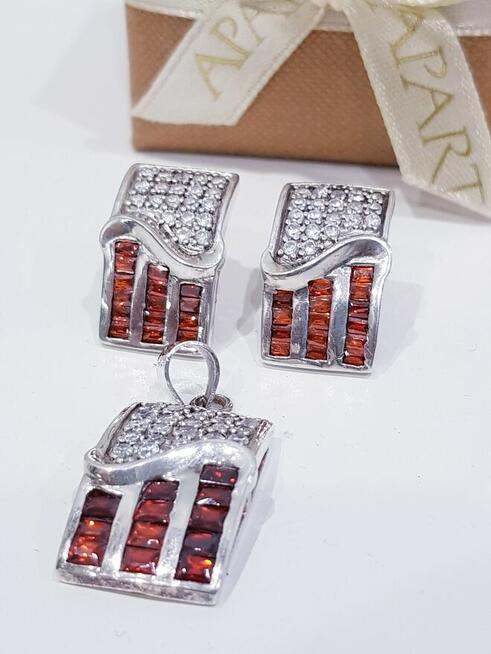 Zestaw srebrnej biżuterii ślubnej Apart