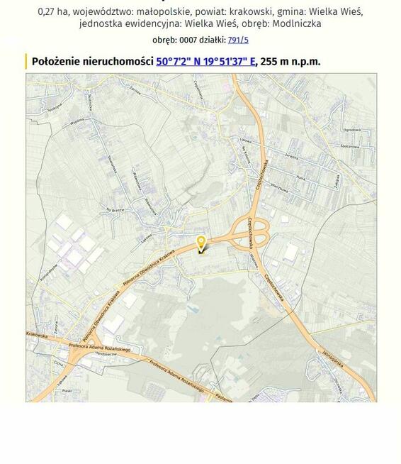 Działka usługowa w Modlniczce tuż pod Krakowem