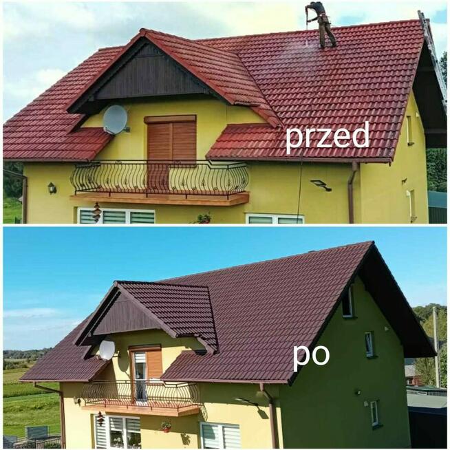 Malowanie dachów blaszanych, dachówki betonowej oraz elewacji