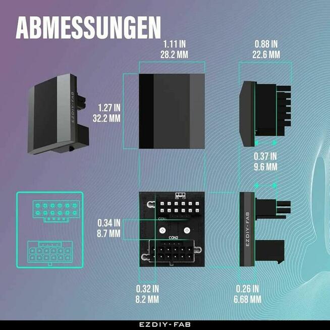 Adapter zasilania Karty Graficznej VGA PCIe RTX40 EZDIYFAB