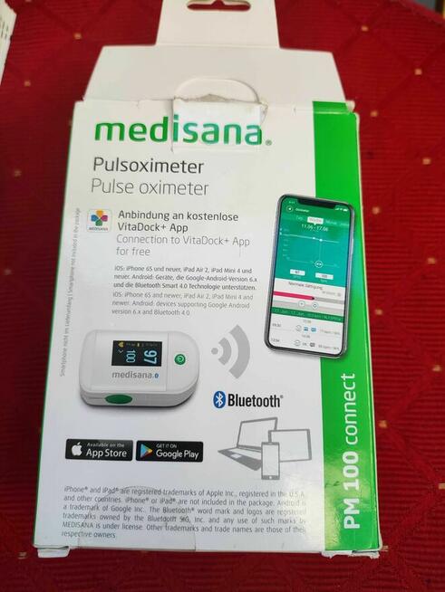 Pulsoksymetr Medisana PM100 Pulsometr Bluetooth tętno puls